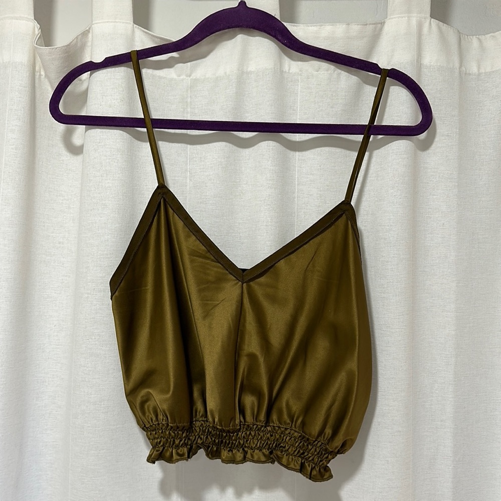 Zara Olive Green Cropped Tank